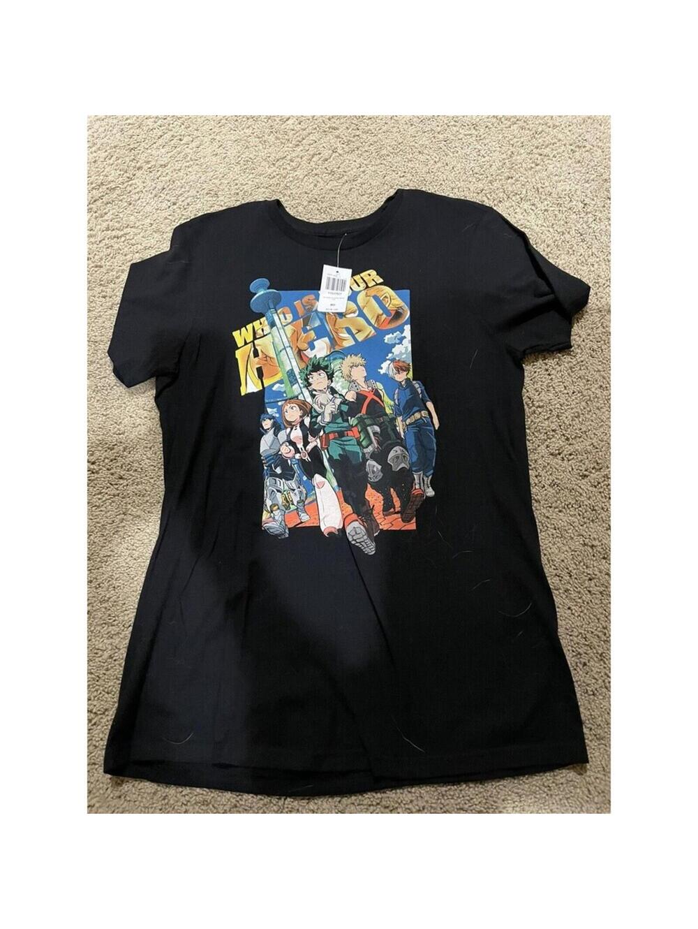 NWT Youth anime My hero Academia t-shirt black M MEDIUM funimation